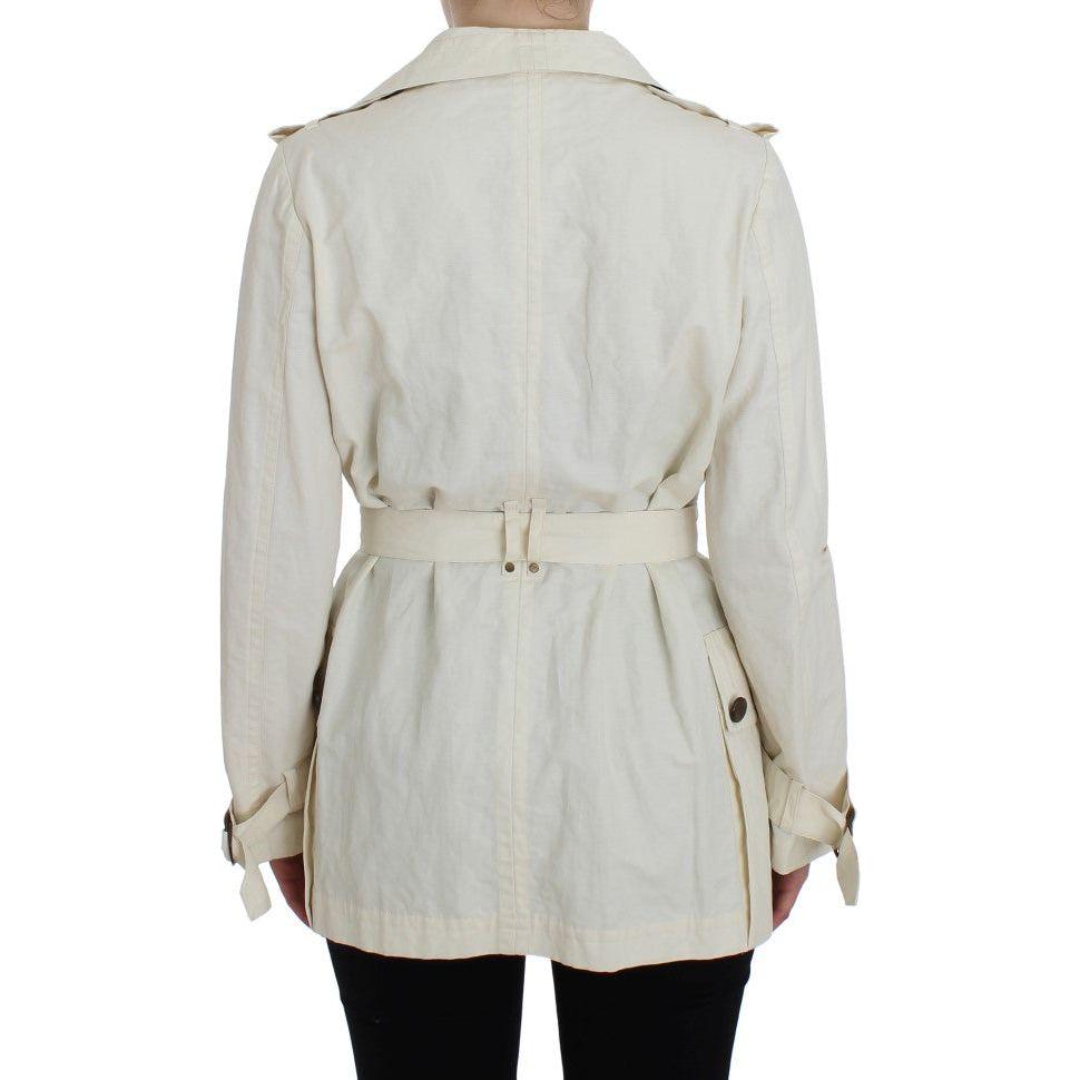 PLEIN SUD White Trench Coat Jacket SIG30998-1