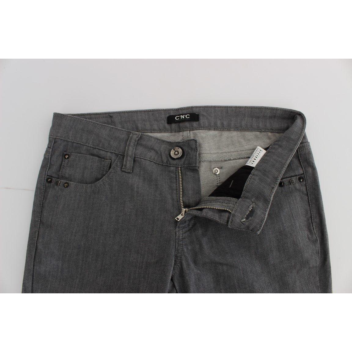 Costume National Gray Cotton Blend Slim Fit Jeans SIG30113-1