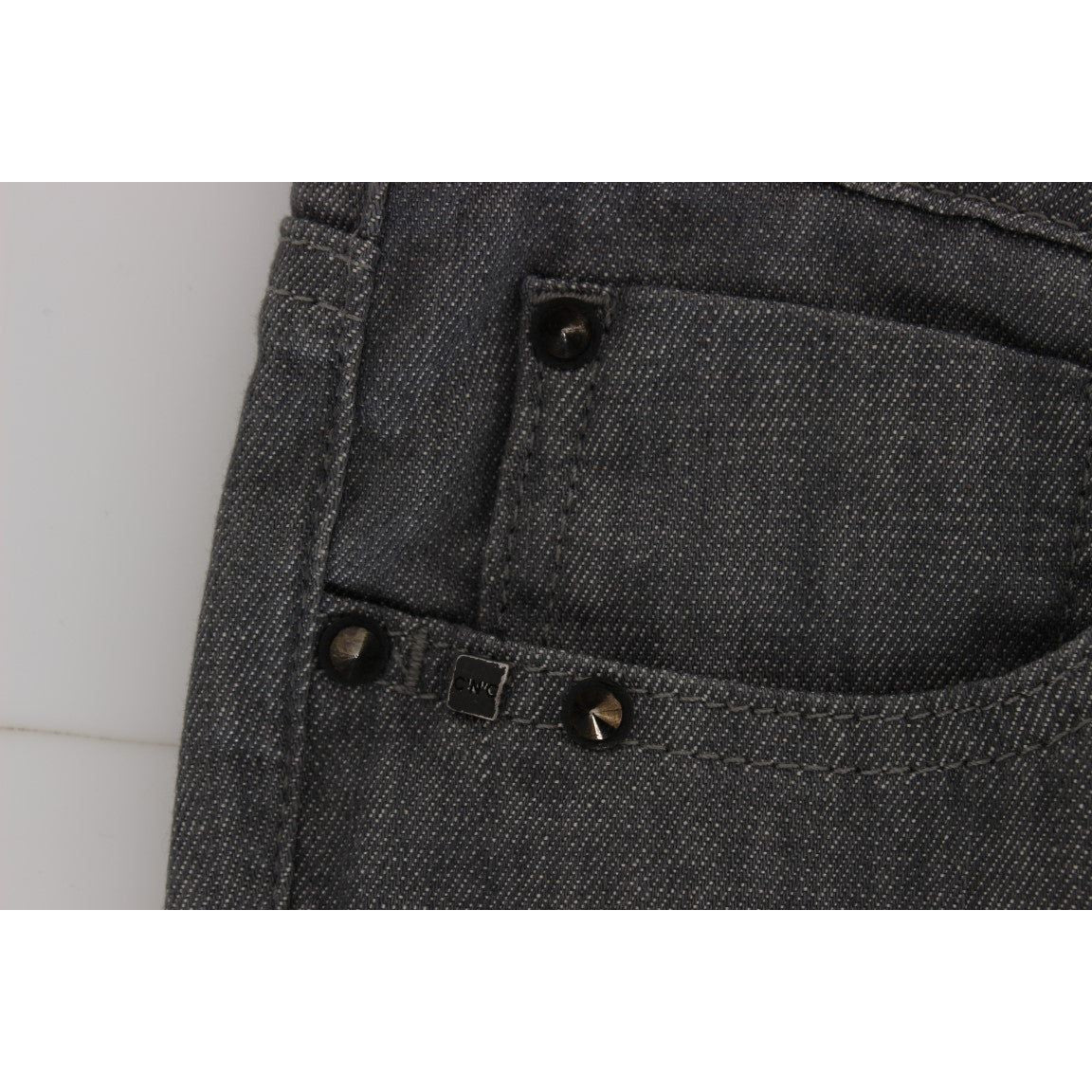 Costume National Gray Cotton Blend Slim Fit Jeans SIG30113-1