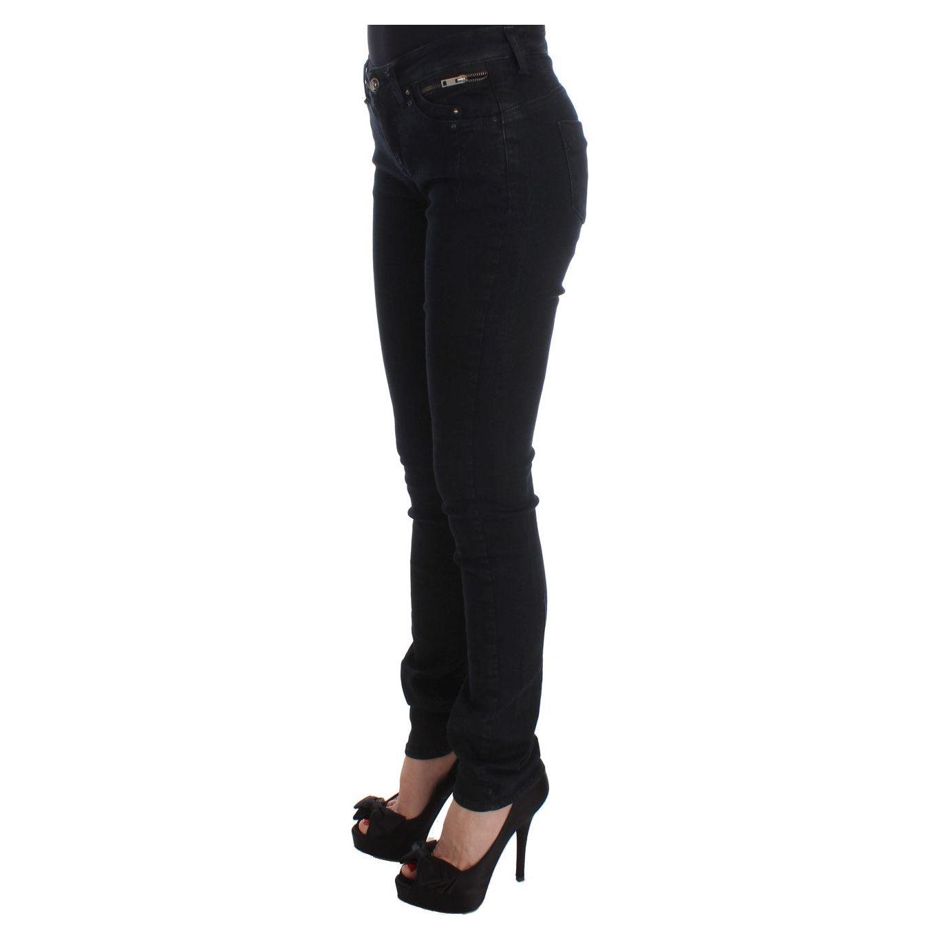 Costume National Sleek Slim Fit Designer Jeans in Classic Black Jeans & Pants Costume National Black