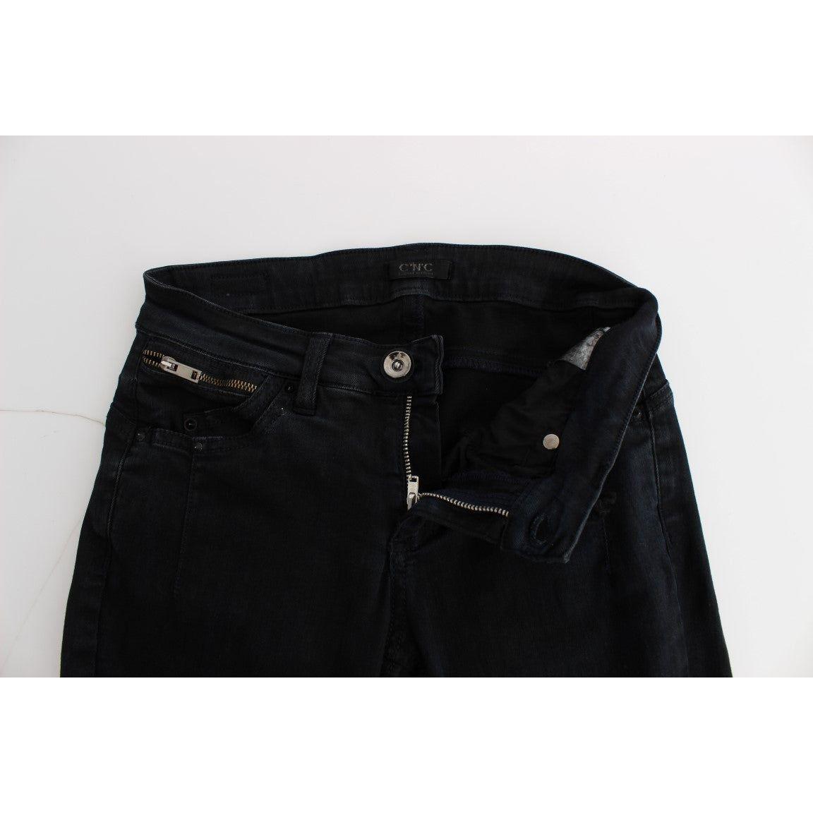 Costume National Sleek Slim Fit Designer Jeans in Classic Black Jeans & Pants Costume National Lavender