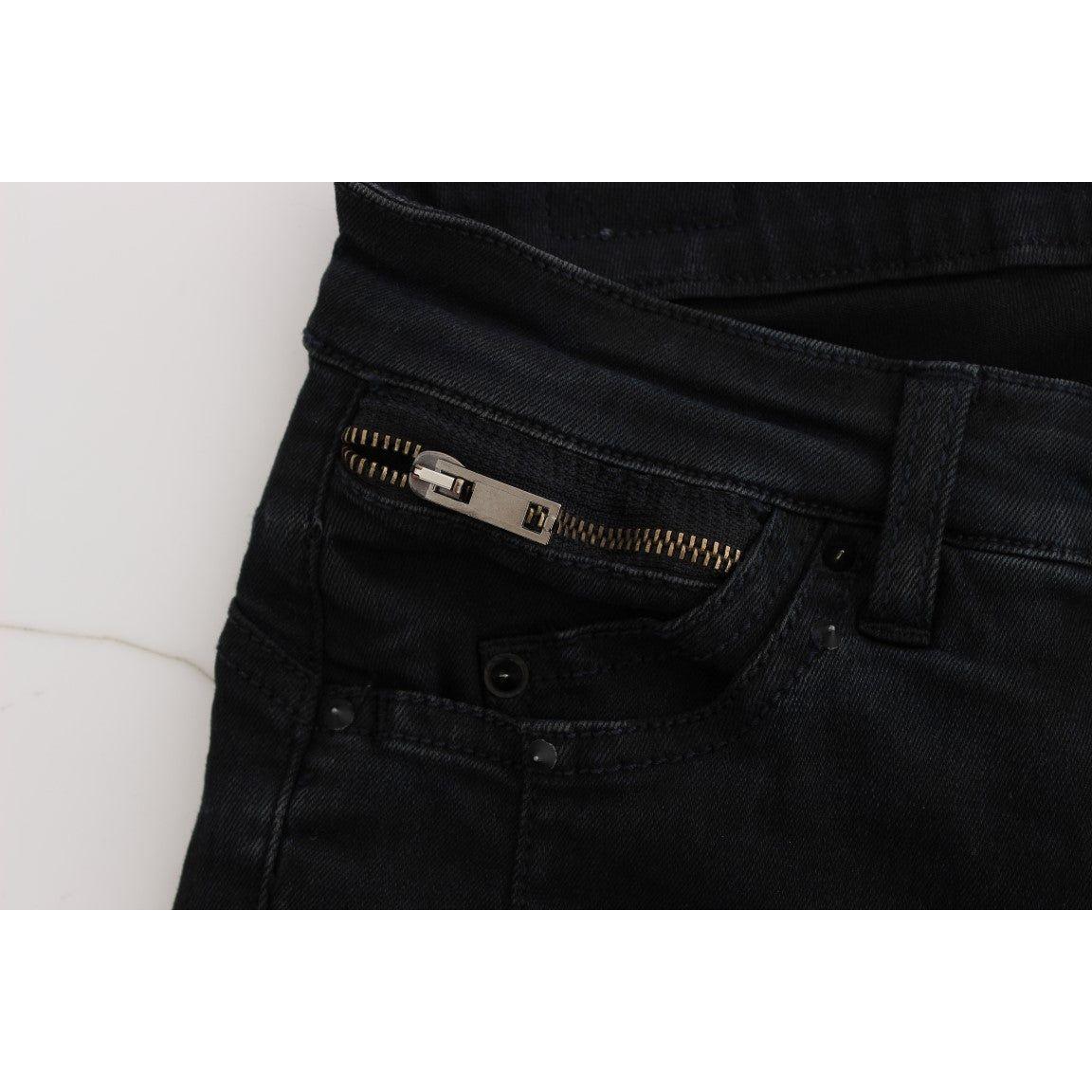 Costume National Sleek Slim Fit Designer Jeans in Classic Black Jeans & Pants Costume National Black