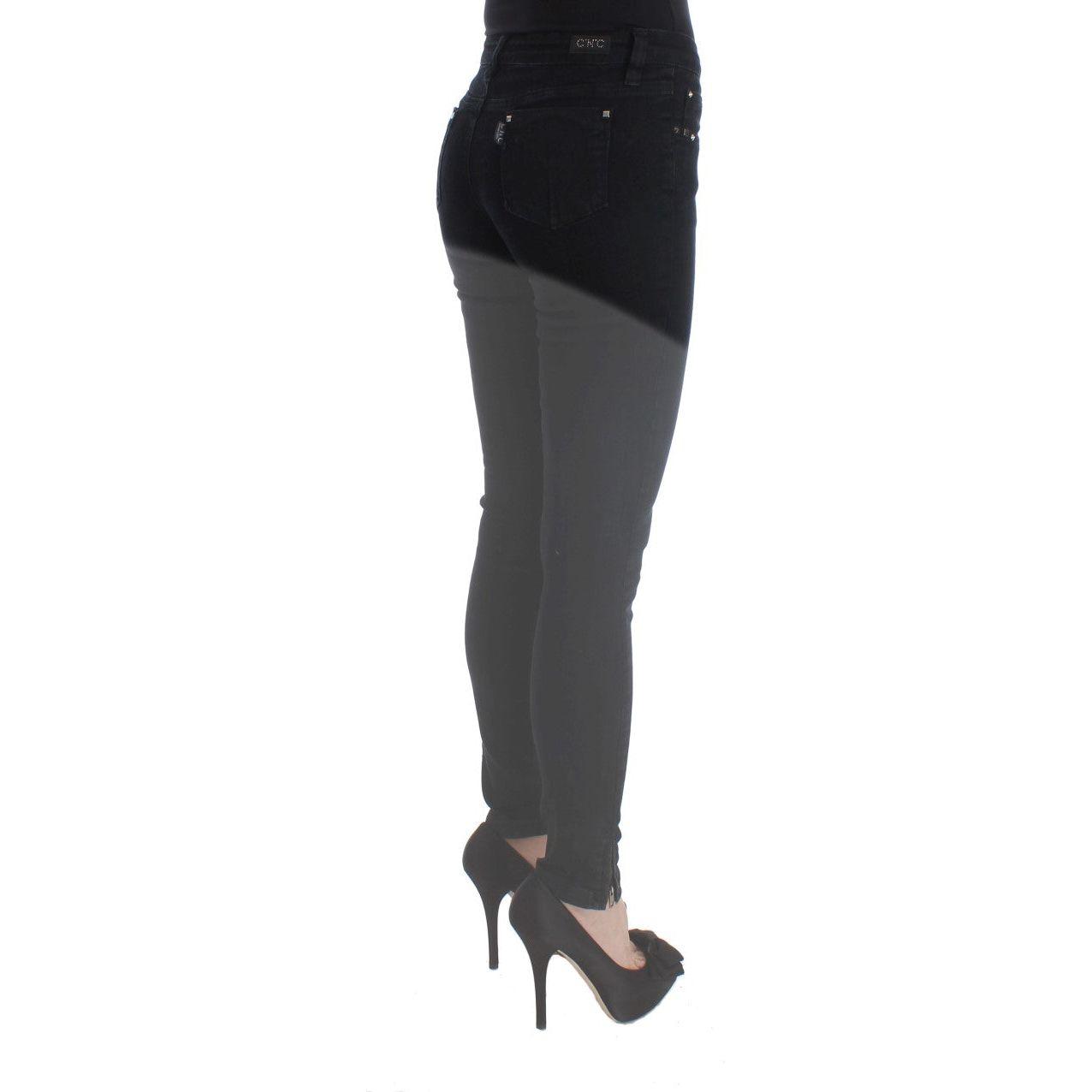 Costume National Sleek Black Slim Fit Designer Jeans Jeans & Pants Costume National Dark Slate Gray