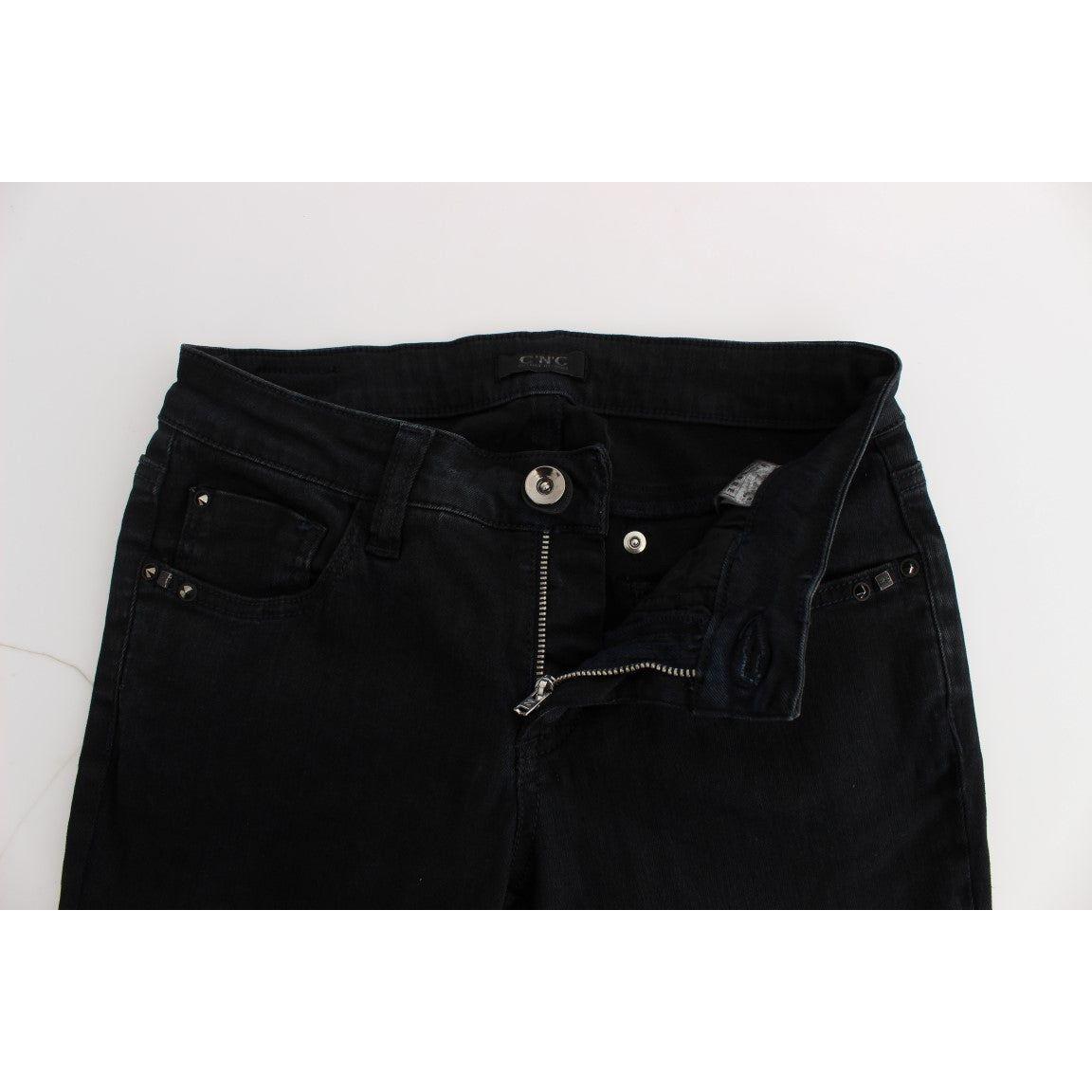 Costume National Sleek Black Slim Fit Designer Jeans Jeans & Pants Costume National Lavender