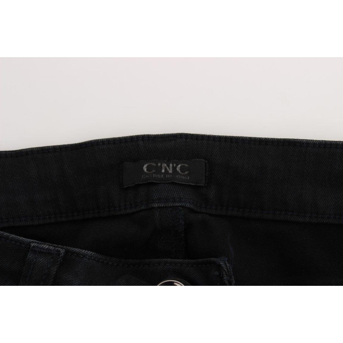 Costume National Sleek Black Slim Fit Designer Jeans Jeans & Pants Costume National Black