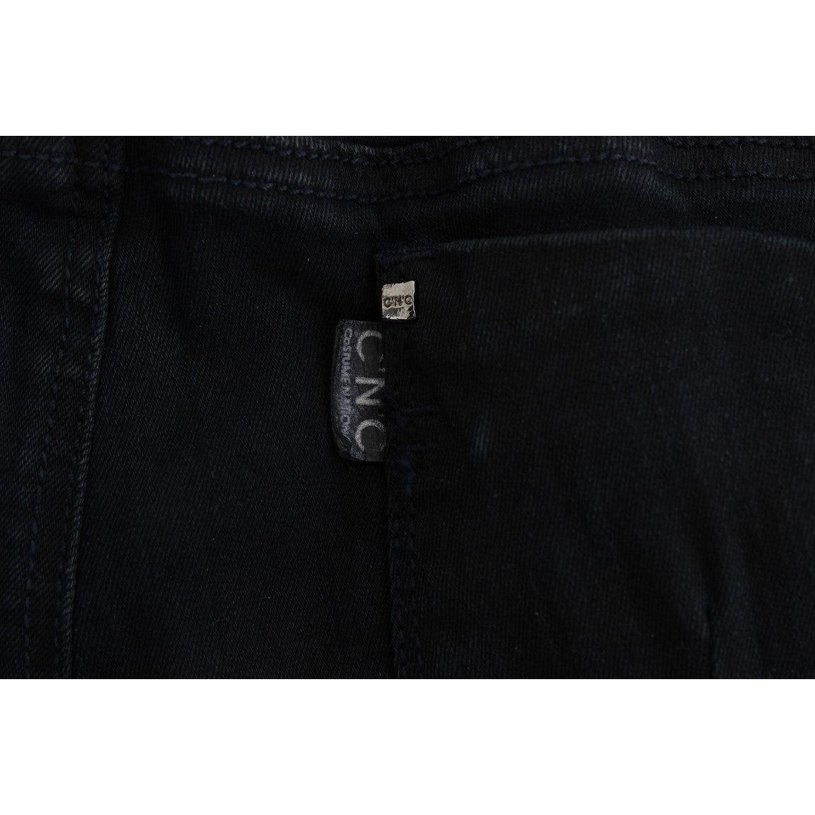 Costume National Sleek Black Slim Fit Designer Jeans Jeans & Pants Costume National Black