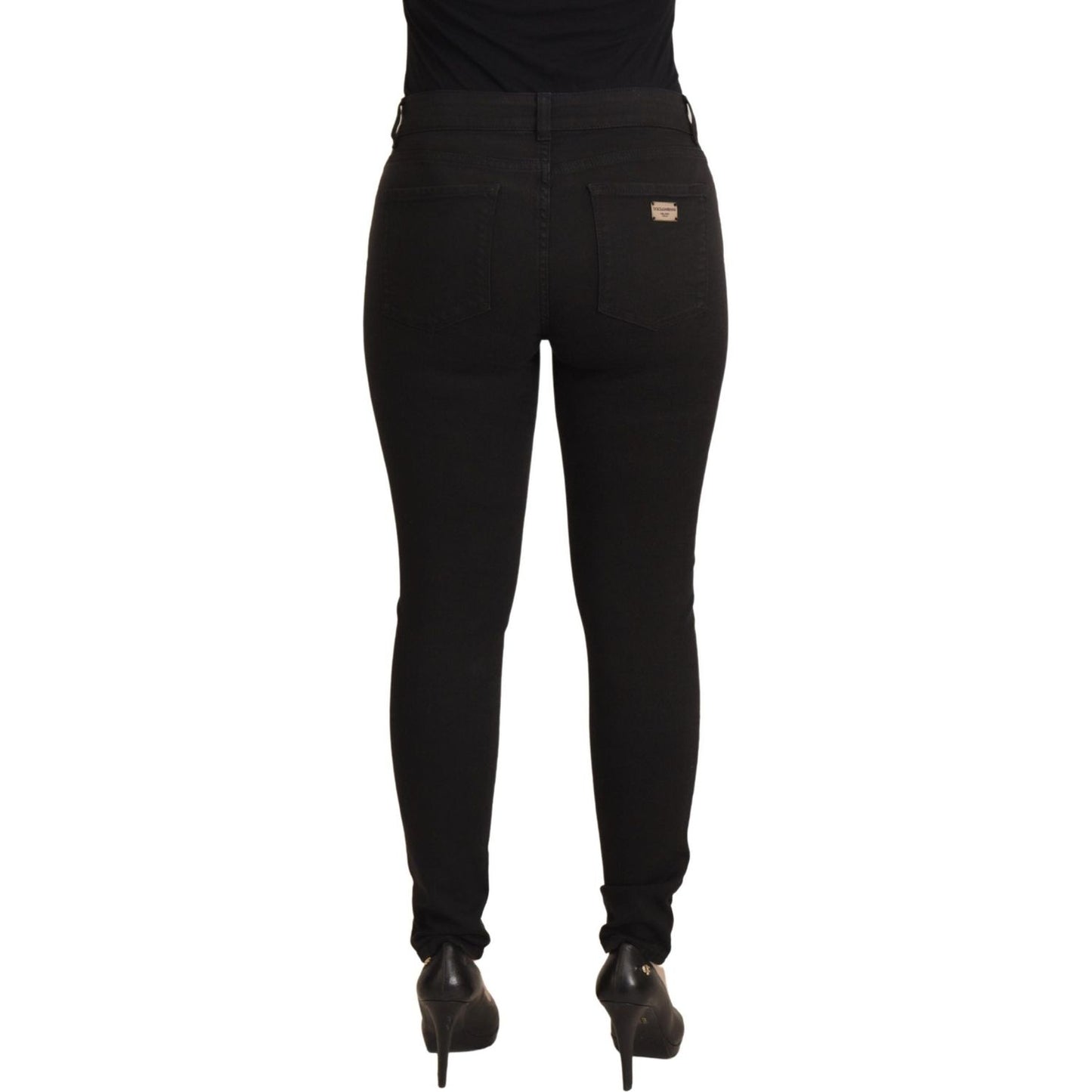 Dolce & Gabbana Sleek Black Cotton Stretch Skinny Jeans Dolce & Gabbana Black