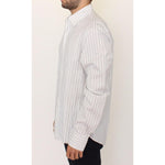 Ermanno Scervino White Black Striped Regular Fit Casual Shirt SIG10177-1