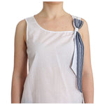 Ermanno Scervino White Blue Top Blouse Tank Shirt Sleeveless SIG11504-2