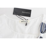 Ermanno Scervino White Blue Top Blouse Tank Shirt Sleeveless SIG11504-2