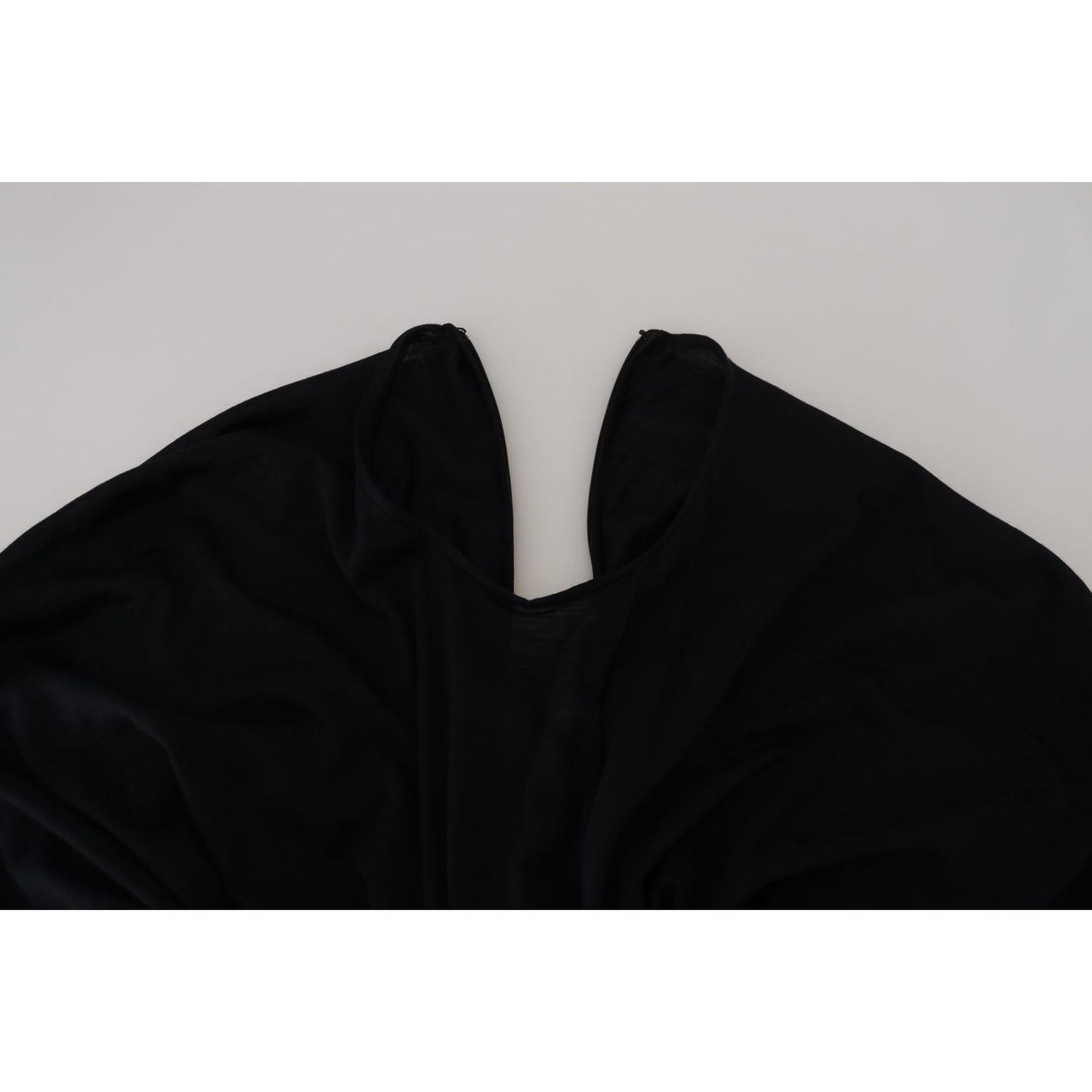 Dolce & Gabbana Elegant Sheath Wrap Dress with Long Sleeves Dolce & Gabbana Black