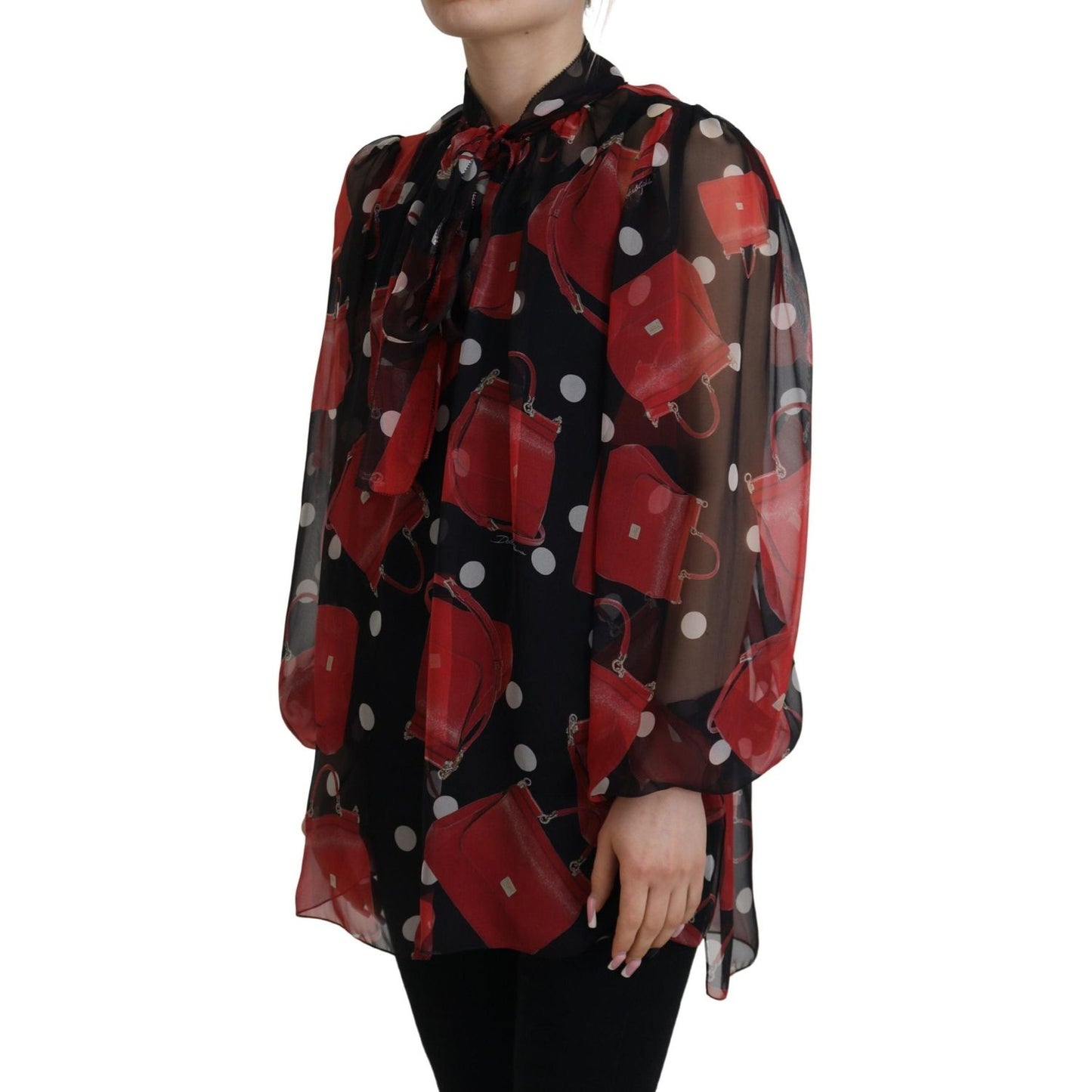 Dolce & Gabbana Sicilian Print Silk Blouse - Luxurious & Chic Dolce & Gabbana Black