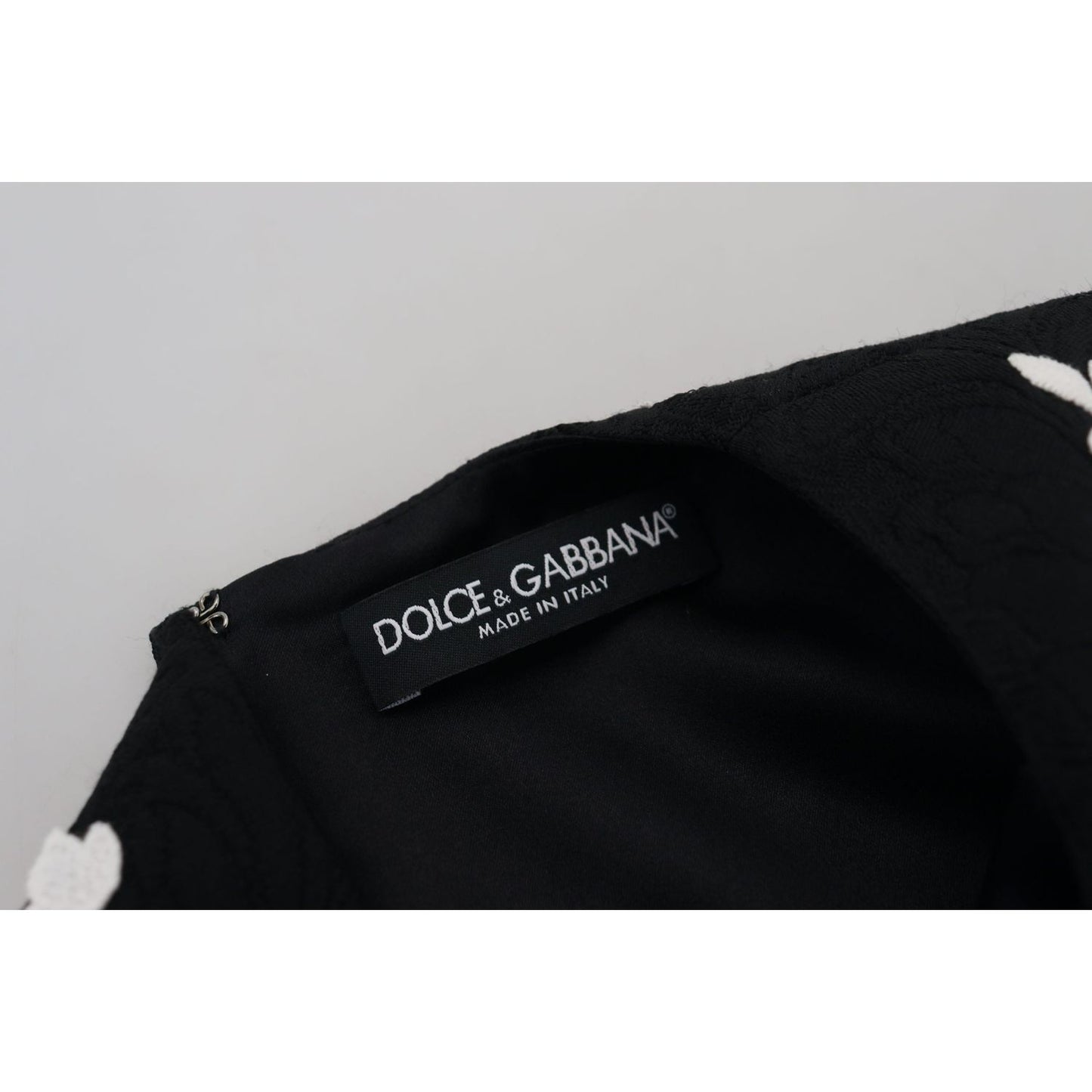 Dolce & Gabbana Elegant Black A-Line Mini Dress with Lace Trim Dolce & Gabbana Gray