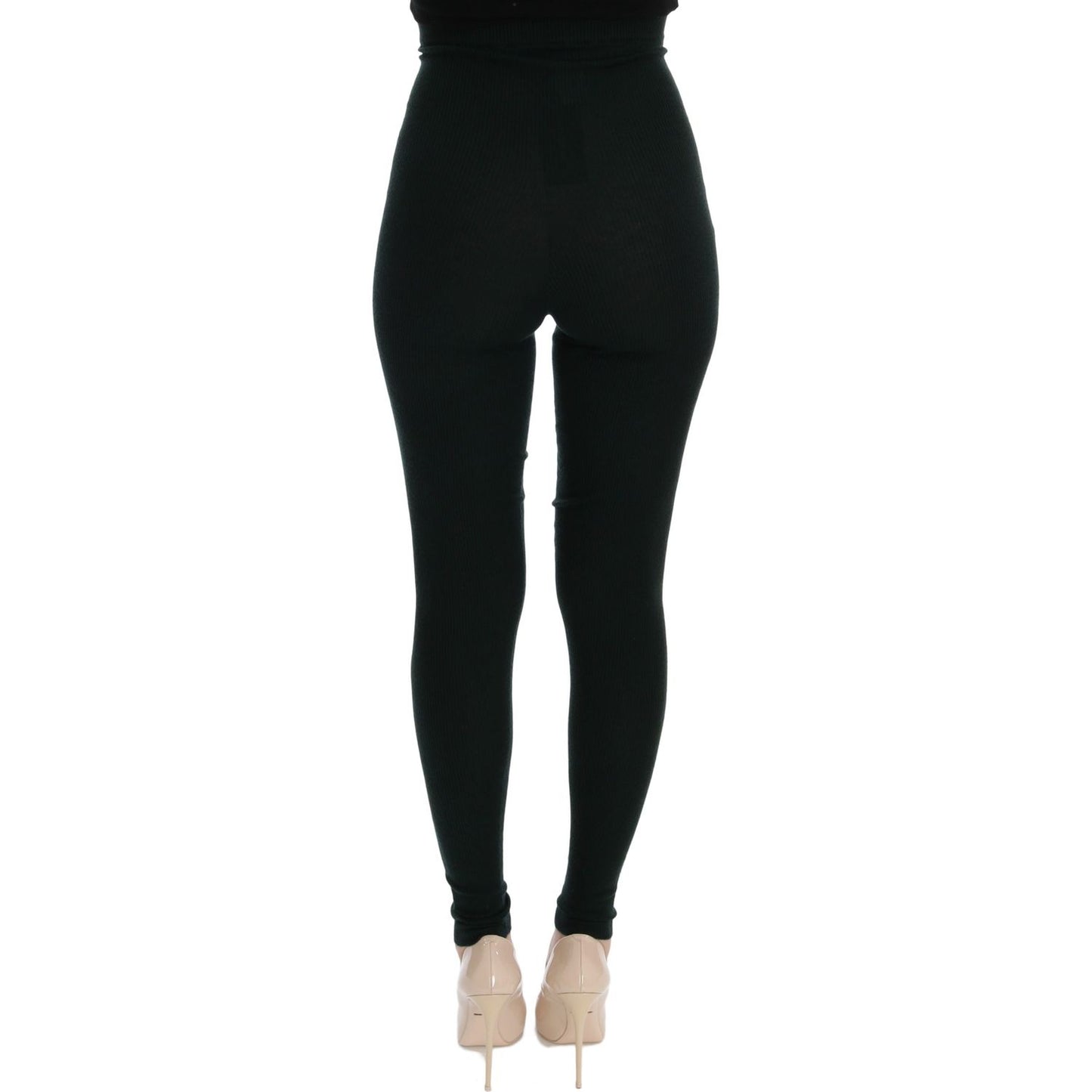 Dolce & Gabbana Elegant Cashmere Jegging Pants in Lush Green Dolce & Gabbana Black