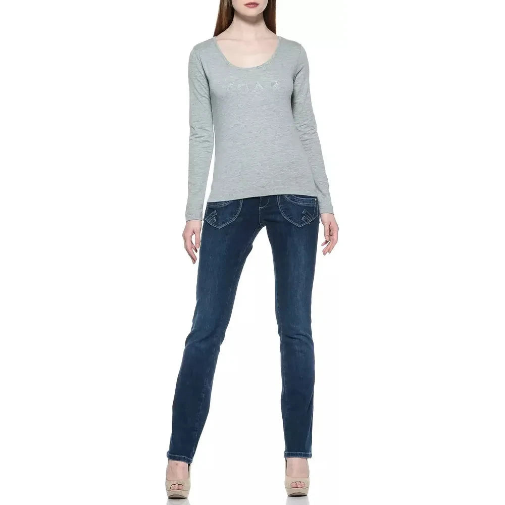 Ungaro Fever Blue Cotton Women's Jeans Ungaro Fever Dark Slate Gray