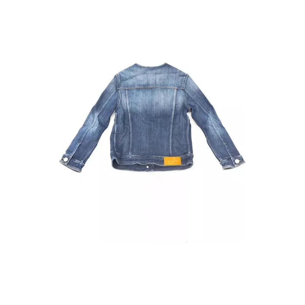 Jacob Cohen Blue Cotton Women Jacket Jacob Cohen Slate Gray
