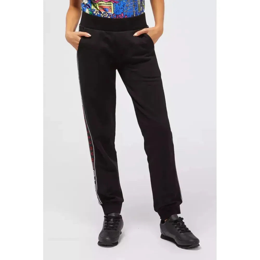 Custo Barcelona Black Cotton Women Sweatpant Custo Barcelona Lavender