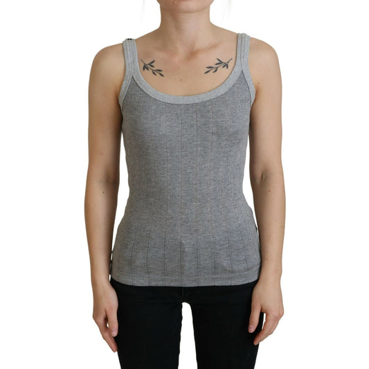 Dolce & Gabbana Gray Cotton Modal Canotta Tank Top T-shirt