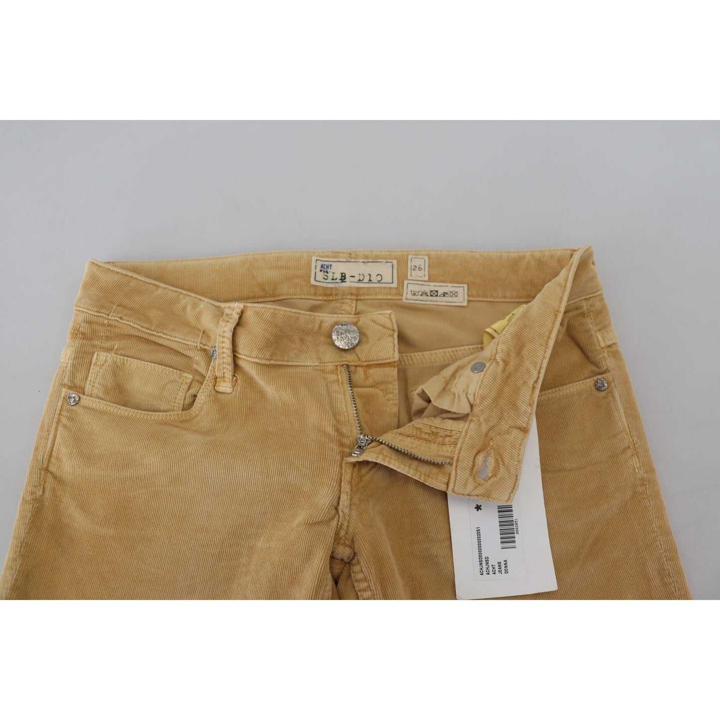 Acht Chic Brown Low Waist Skinny Corduroy Pants Acht Rosy Brown