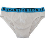 Dsquared² Elegant White Cotton Stretch Briefs Dsquared² Gray