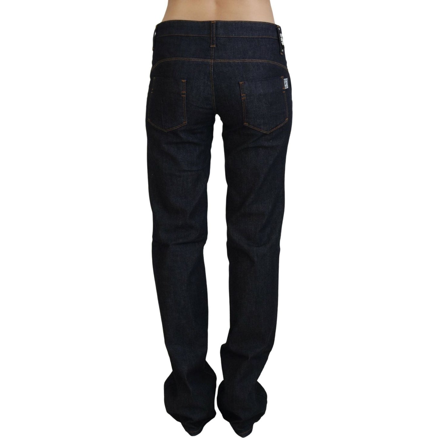 Costume National Chic Low Waist Straight Leg Designer Jeans Costume National Black