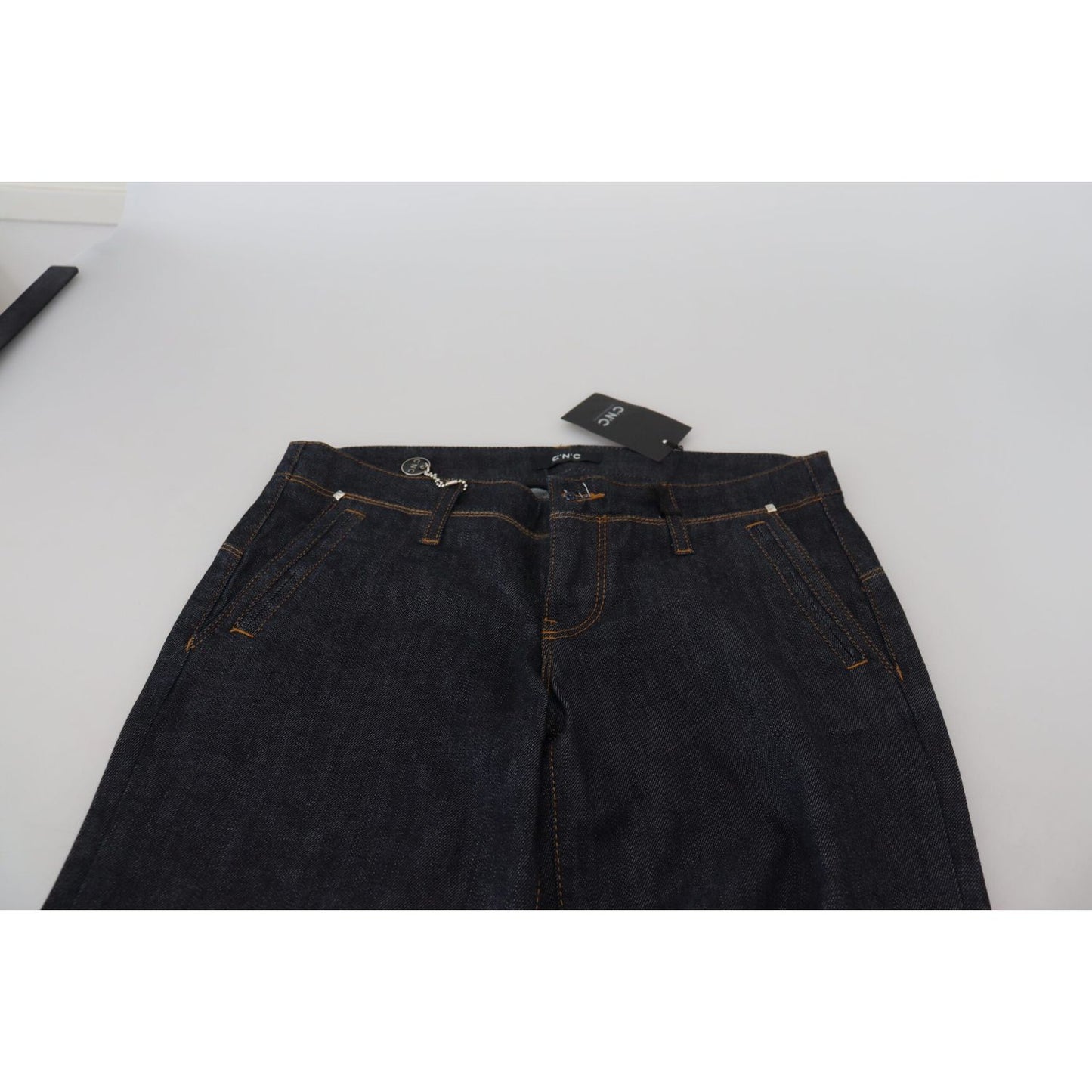 Costume National Chic Low Waist Straight Leg Designer Jeans Costume National Light Gray