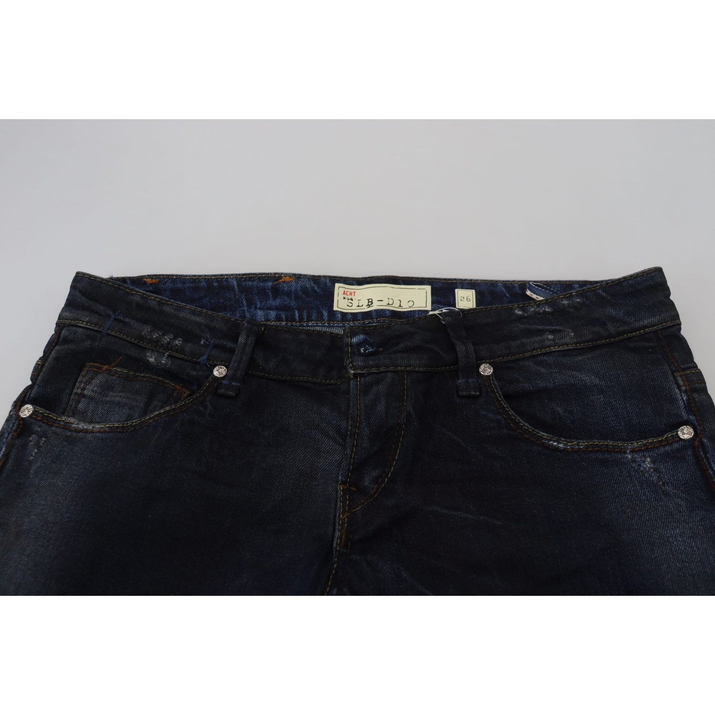 Acht Chic Slim Fit Cotton Denim Jeans Acht Black