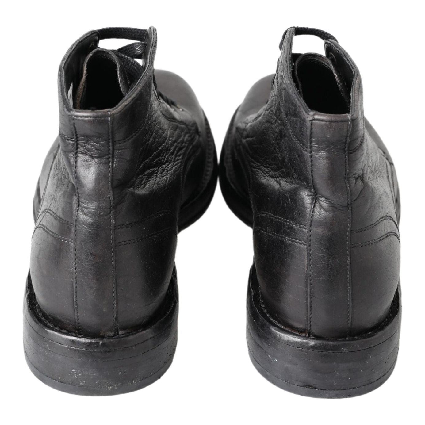 Dolce & Gabbana Black Horse Leather Perugino Boots