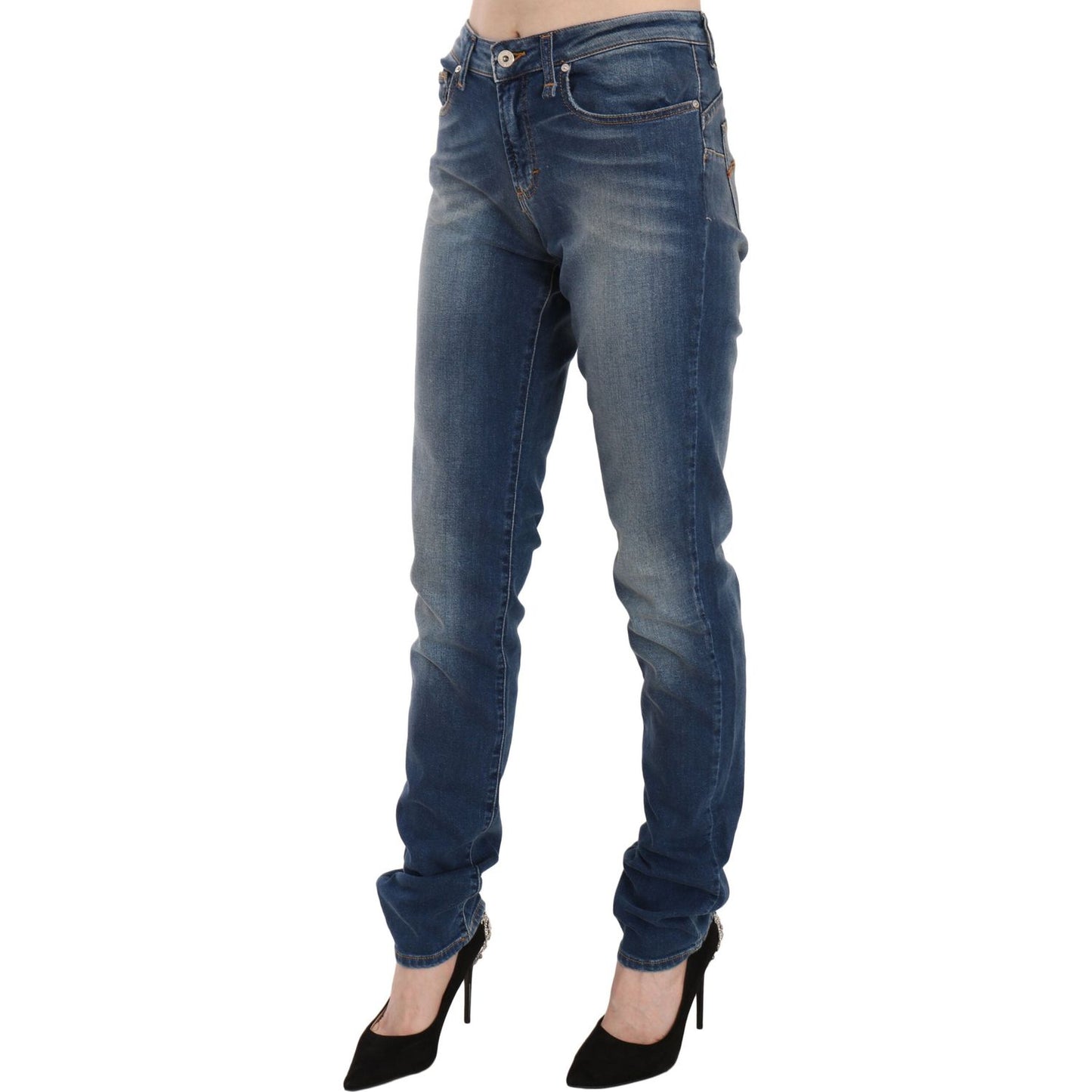 Fiorucci Svelte Mid Waist Slim Jeans in Vintage Blue Fiorucci Dark Slate Gray