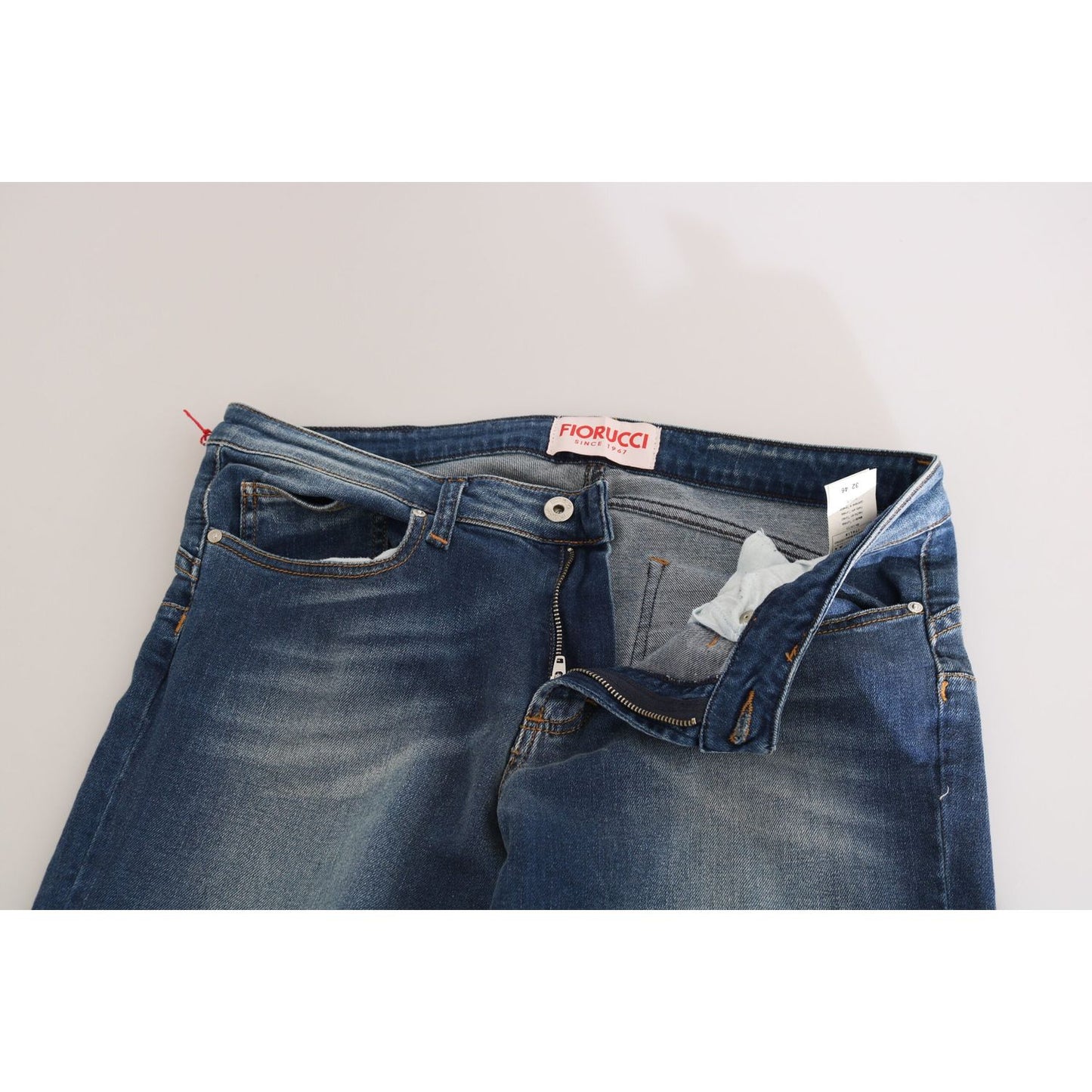 Fiorucci Svelte Mid Waist Slim Jeans in Vintage Blue Fiorucci Light Gray