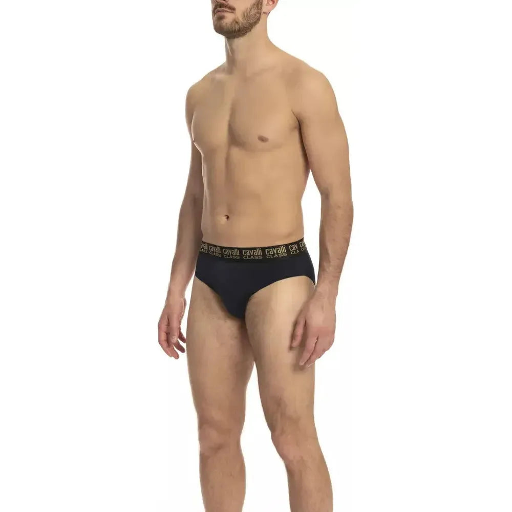 Cavalli Class Blue Cotton Men's Brief Pair