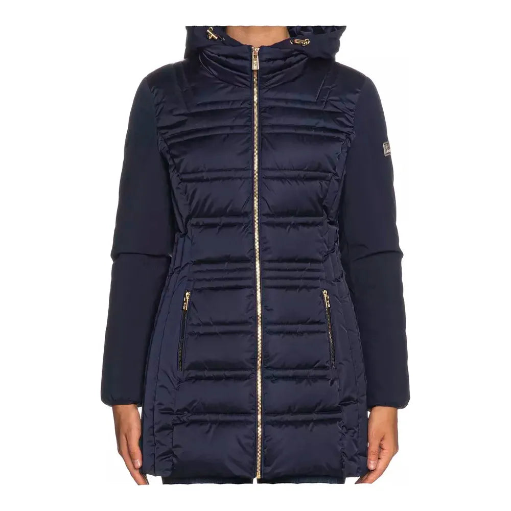 Yes Zee Blue Polyester Women Jacket Yes Zee Dark Slate Gray