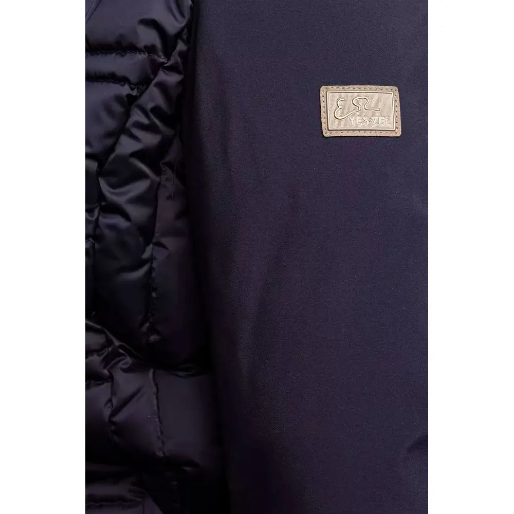 Yes Zee Blue Polyester Women Jacket Yes Zee Dark Slate Gray
