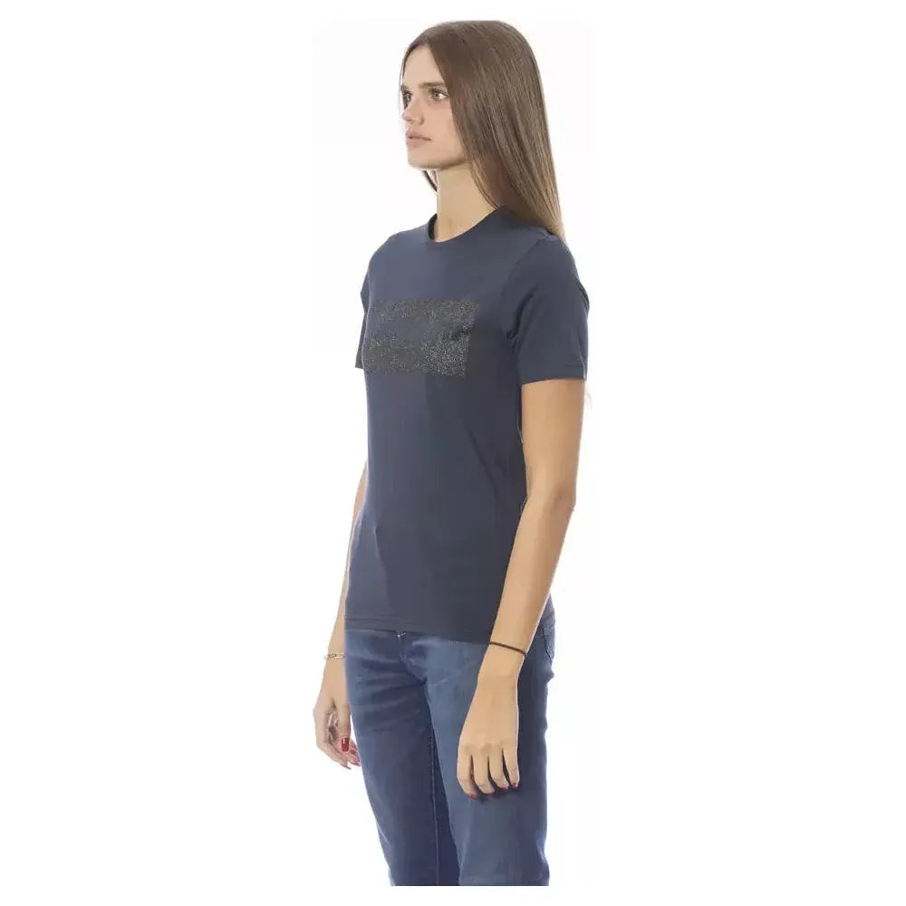Baldinini Trend Blue Cotton Women T-Shirt Baldinini Trend Dark Slate Gray