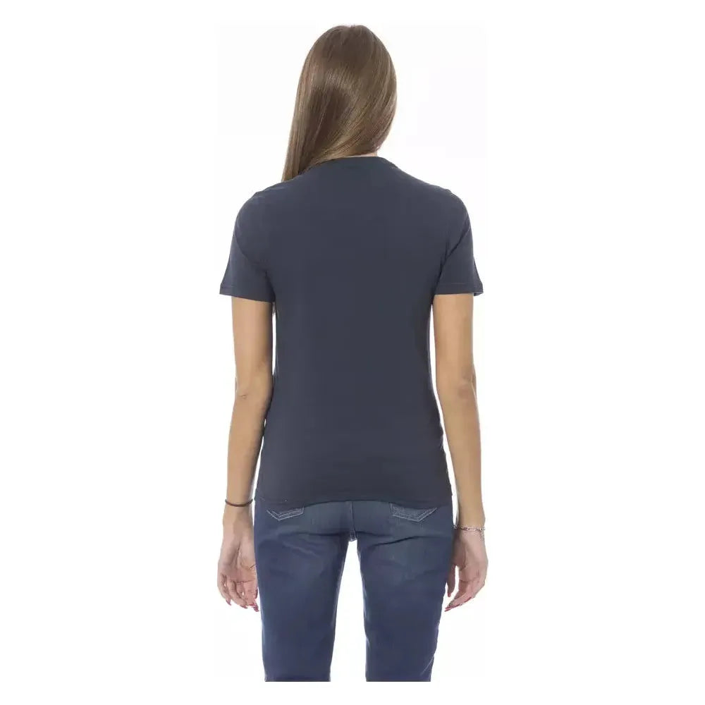 Baldinini Trend Blue Cotton Women T-Shirt Baldinini Trend Dark Slate Gray