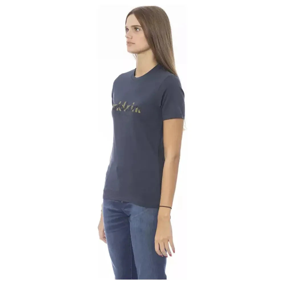 Baldinini Trend Blue Cotton Women T-Shirt Baldinini Trend Dark Slate Gray