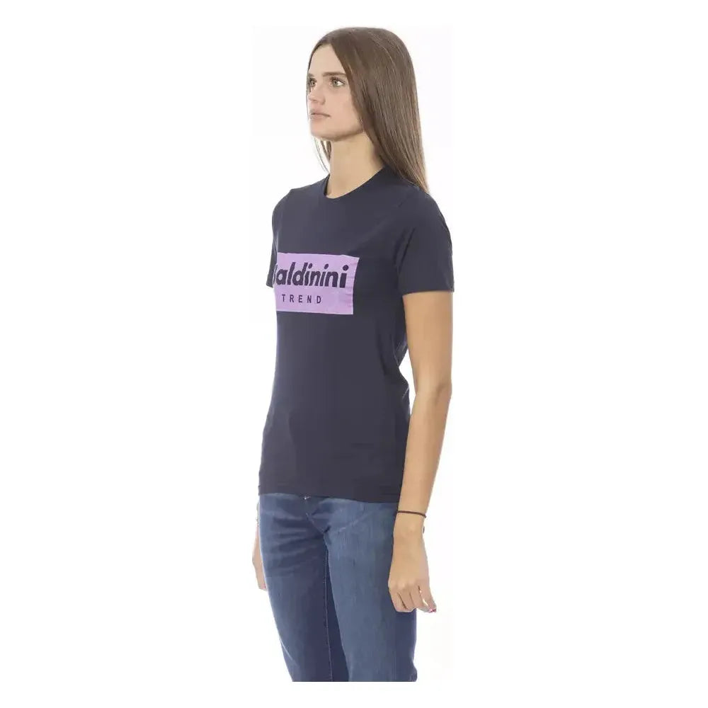 Baldinini Trend Blue Cotton Women Top Baldinini Trend Dark Slate Gray