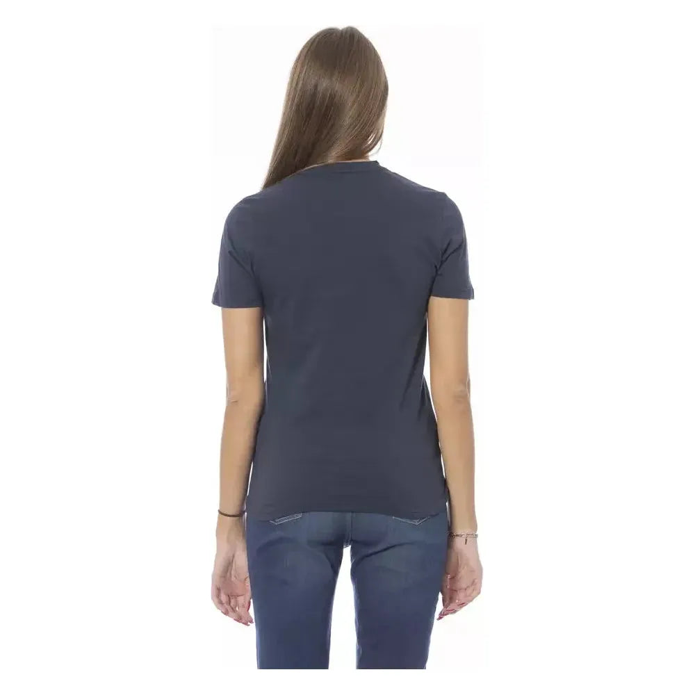Baldinini Trend Blue Cotton Women T-Shirt Baldinini Trend Dark Slate Gray