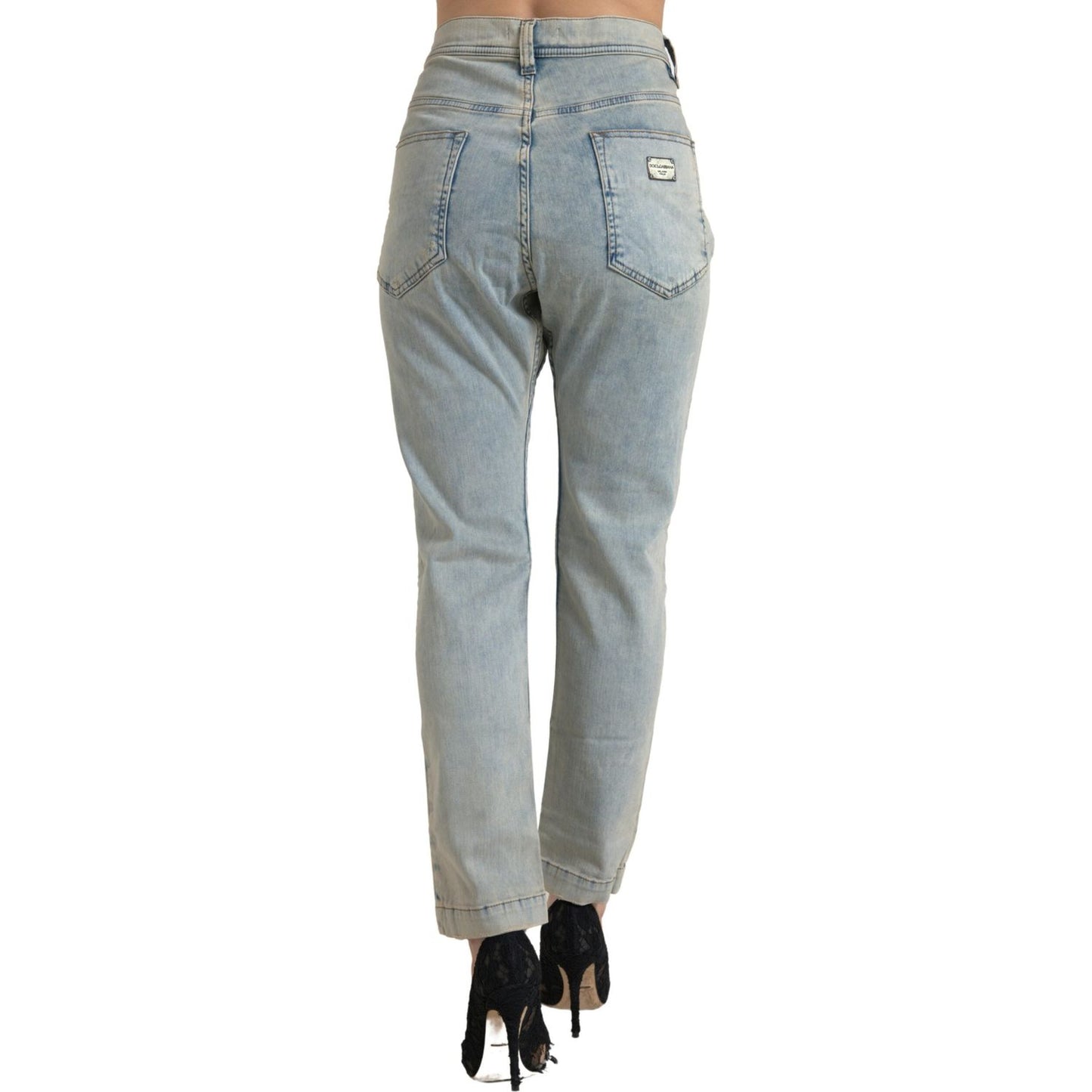 Dolce & Gabbana Chic Mid Waist Skinny Jeans in Blue Dolce & Gabbana Light Slate Gray