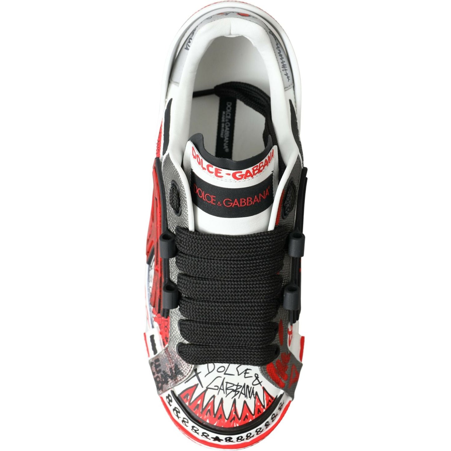 Dolce & Gabbana Multicolor Hand-Painted Leather Sneakers