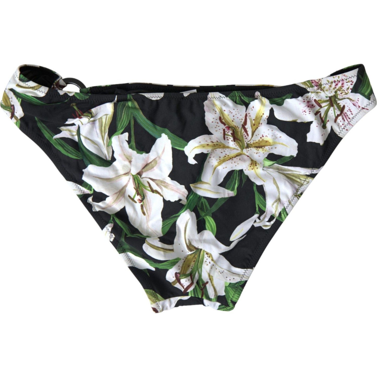 Dolce & Gabbana Elegant Floral Print Bikini Bottoms - Swim In Style Dolce & Gabbana Light Gray