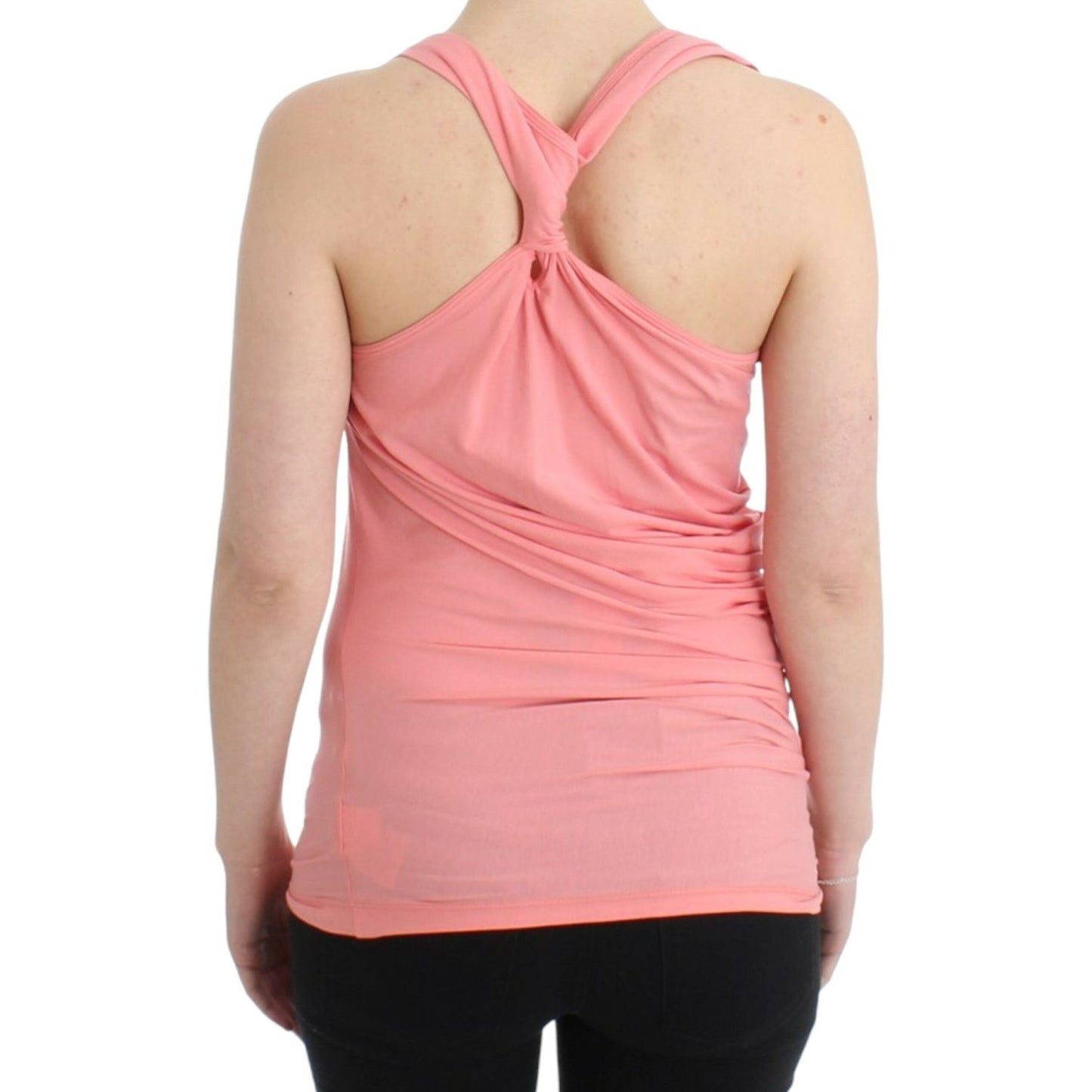 Cavalli Pink cotton tank top