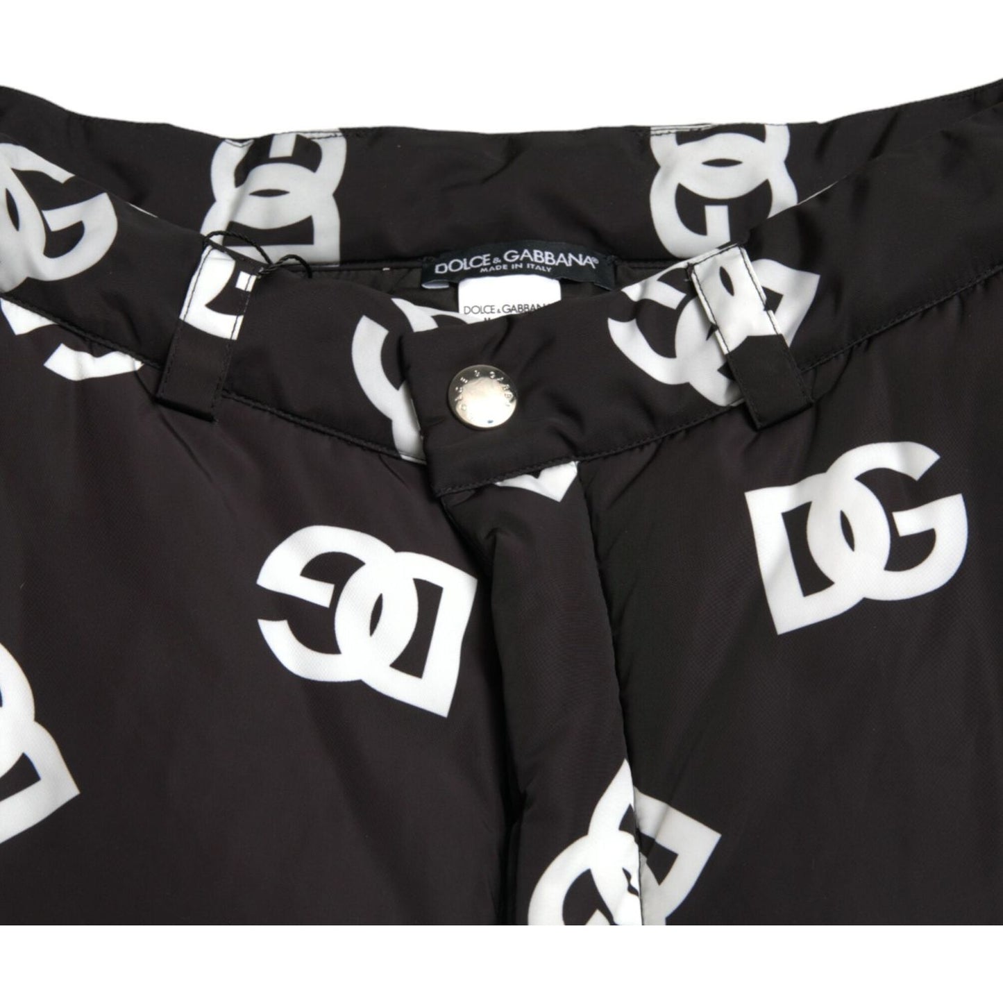 Dolce & Gabbana Black Logo DG Print Wide Leg Pants