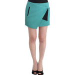 Costume National Chic Wraparound Mini Skirt in Blue Costume National Cadet Blue