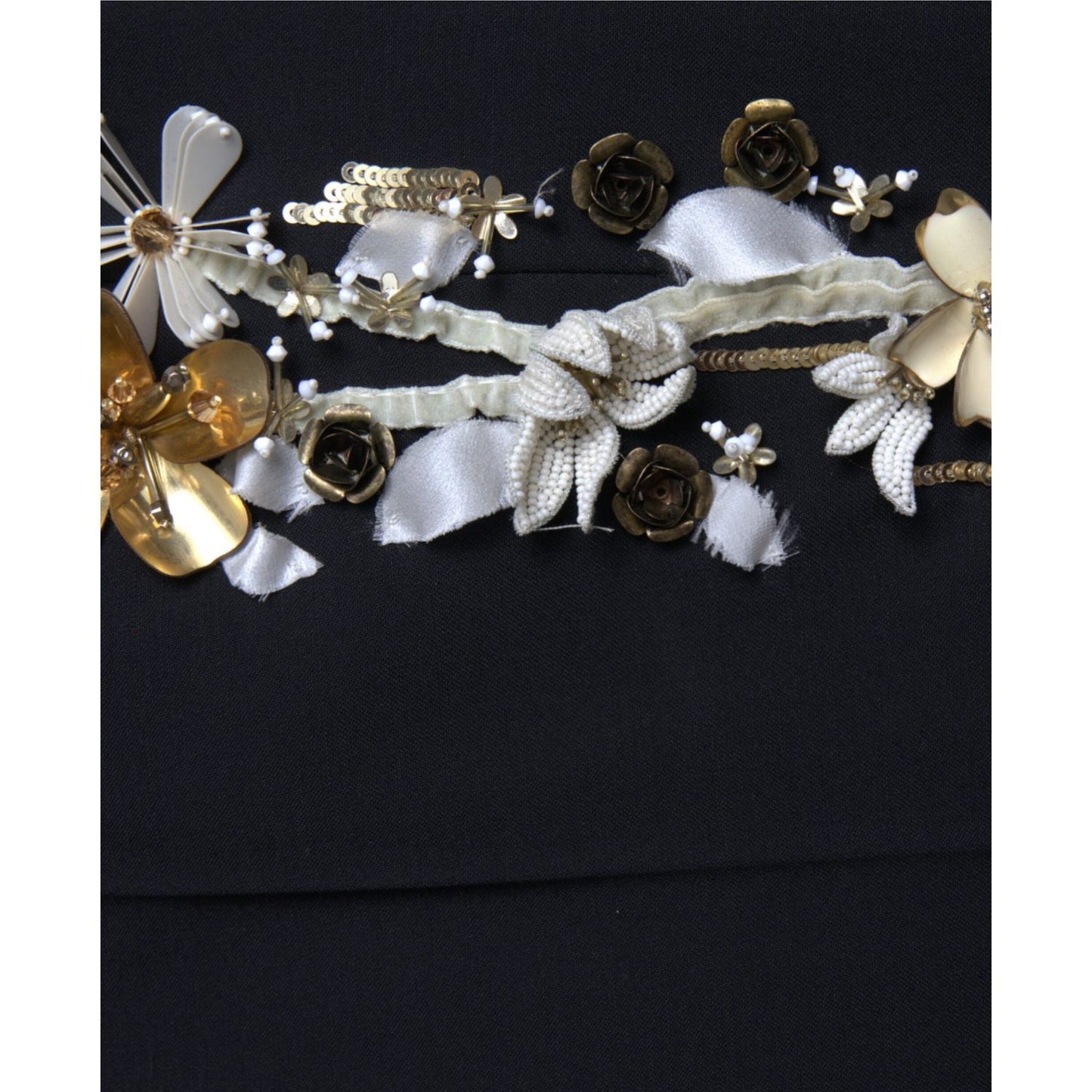 Dolce & Gabbana Elegant High Waist Floral Tapered Pants Dolce & Gabbana Black