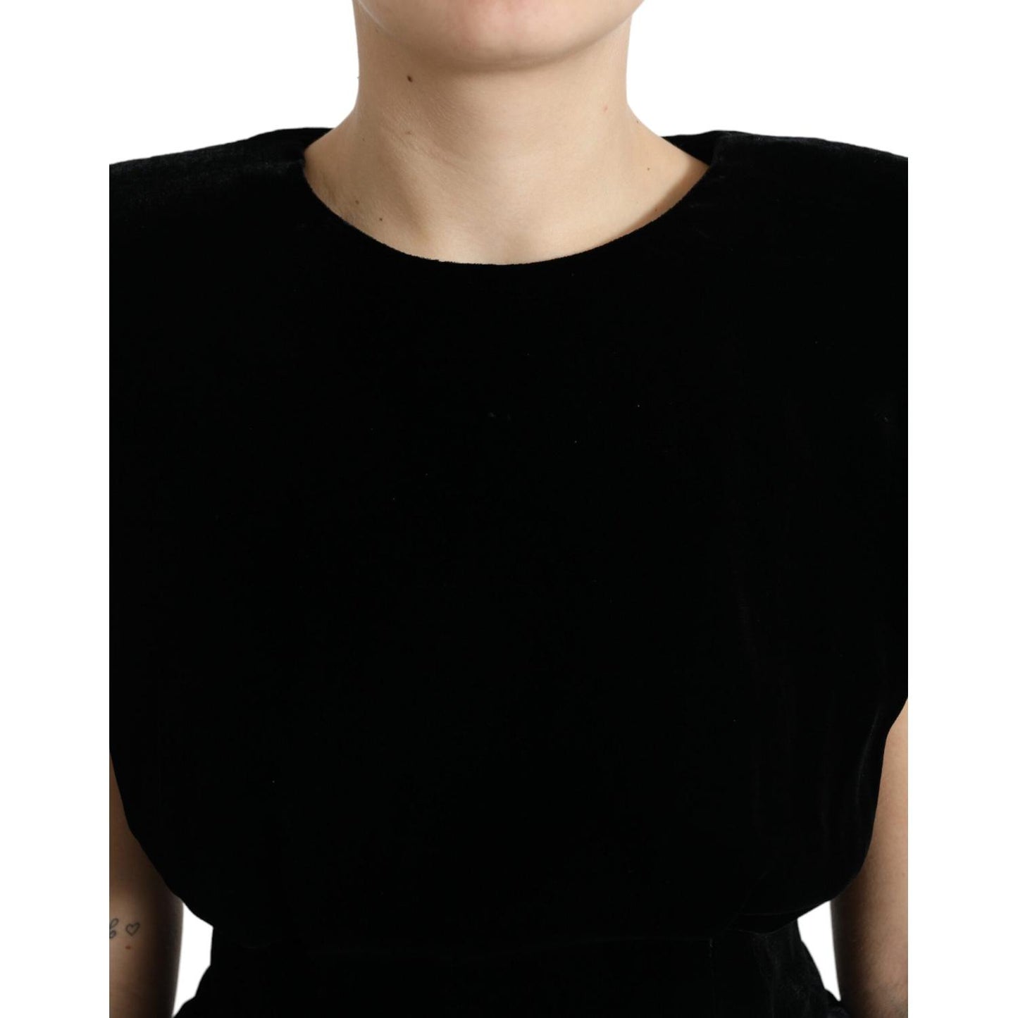 Dolce & Gabbana Velvet Exaggerated Shoulder Top Dolce & Gabbana Rosy Brown