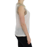 Dolce & Gabbana White crystal embellished tank top SIG13303-1