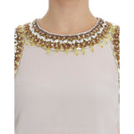 Dolce & Gabbana White crystal embellished tank top SIG13303-1