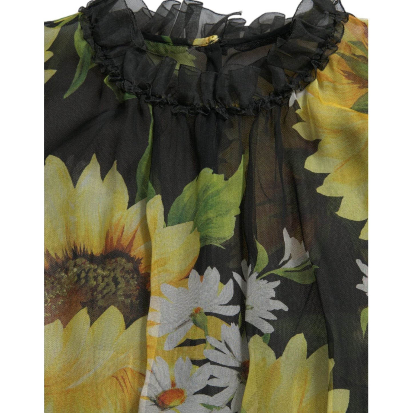 Dolce & Gabbana Elegant Sunflower Silk Maxi Dress Dolce & Gabbana Dark Slate Gray