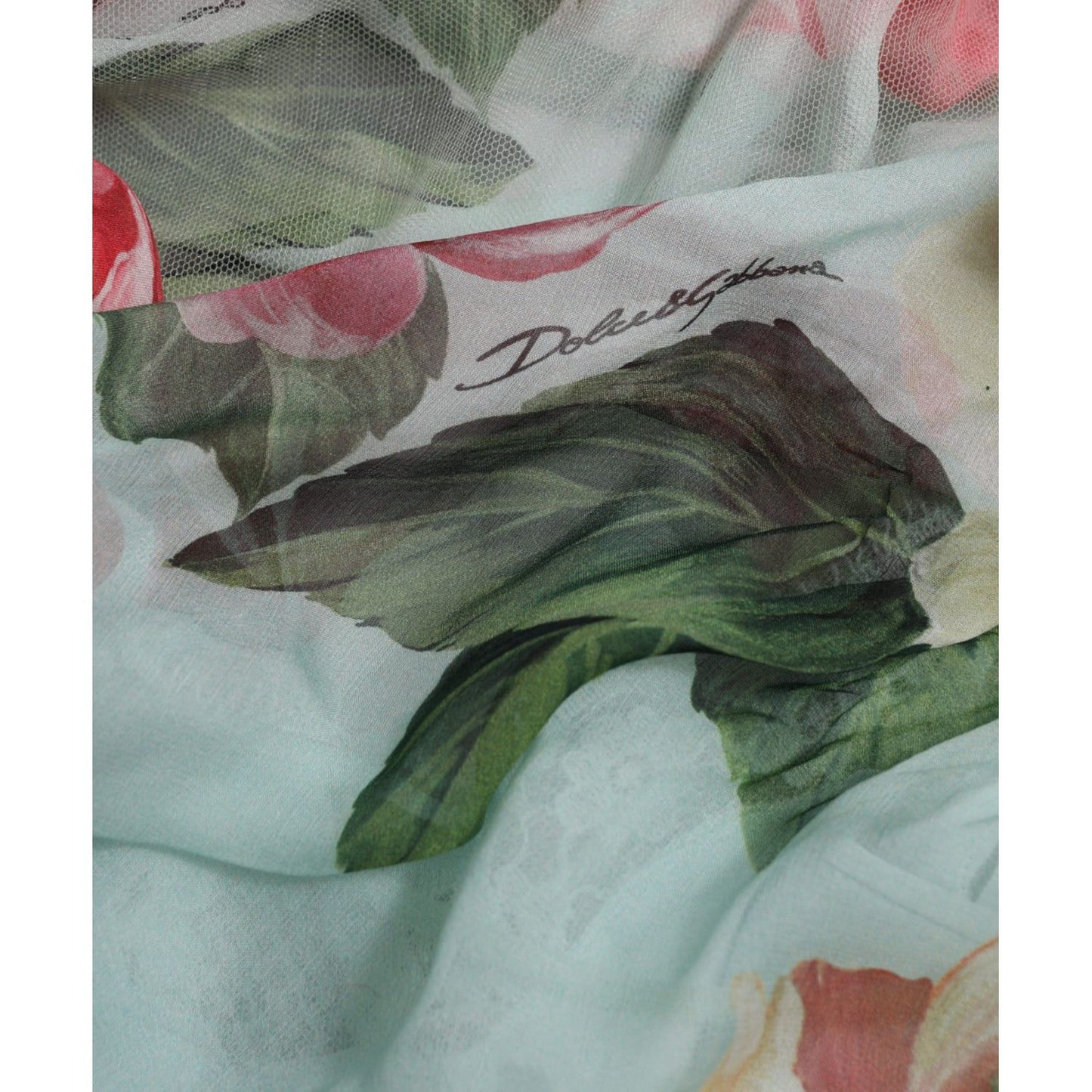 Dolce & Gabbana Elegant Floral Silk Long Dress Dolce & Gabbana Light Slate Gray